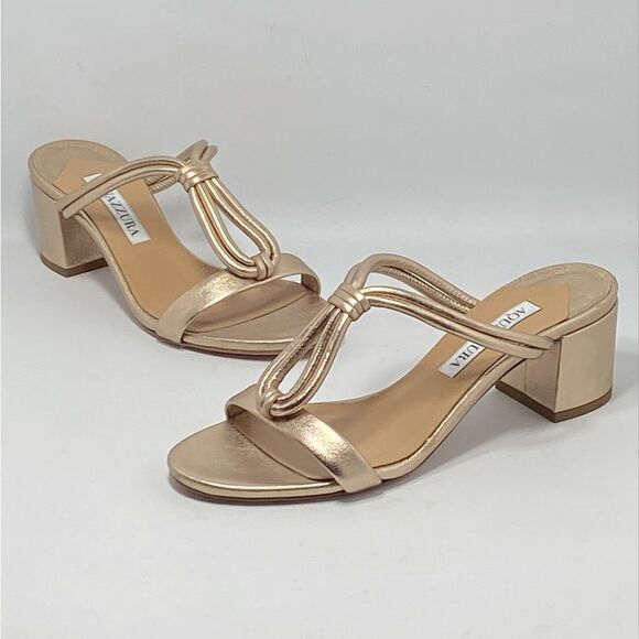 Aquazzura Palisades Metallic Leather Sandals size 35 - Picture 4 of 13